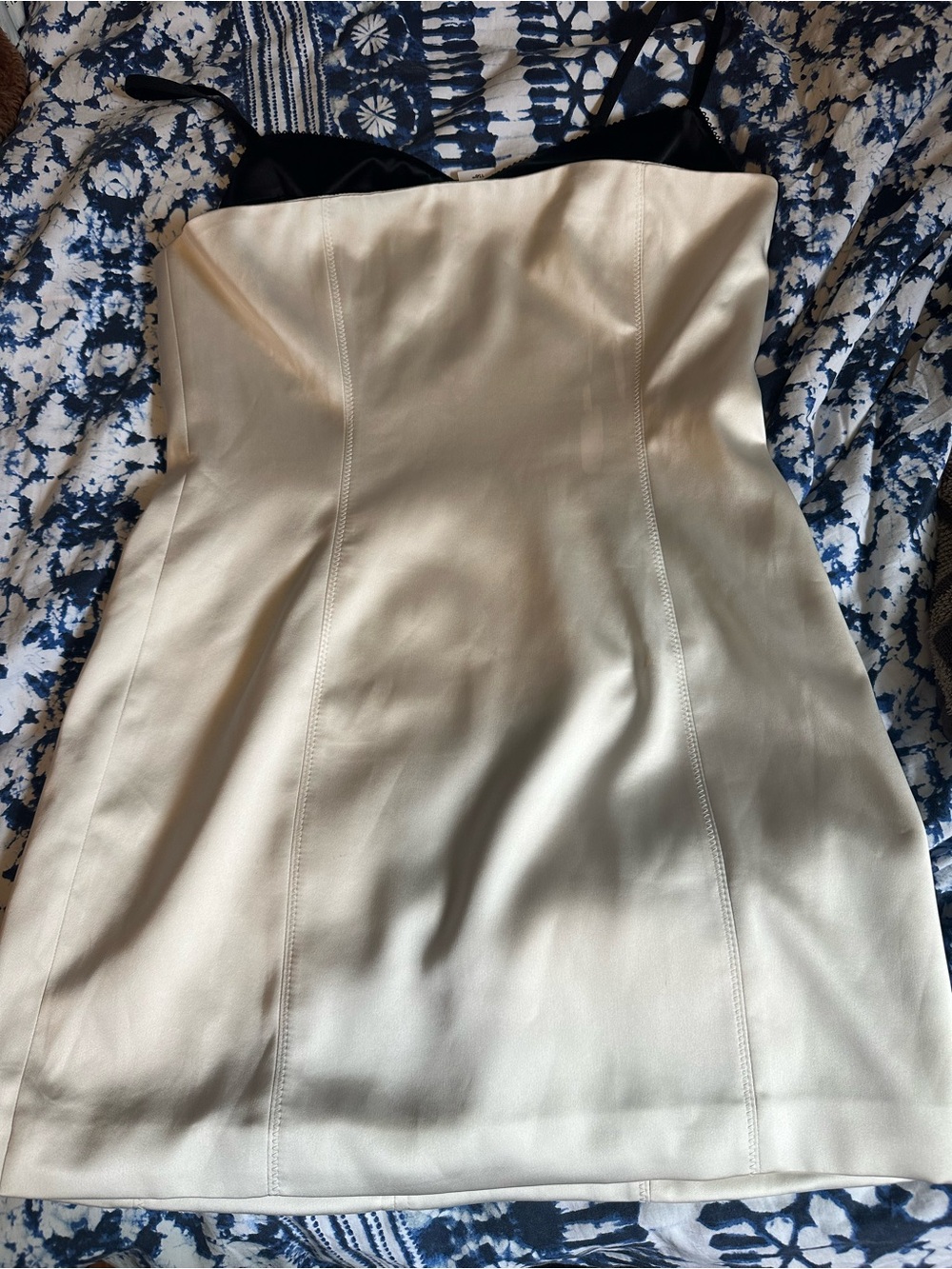 NEW Artizia silk Cream Mini Dress with Black corset